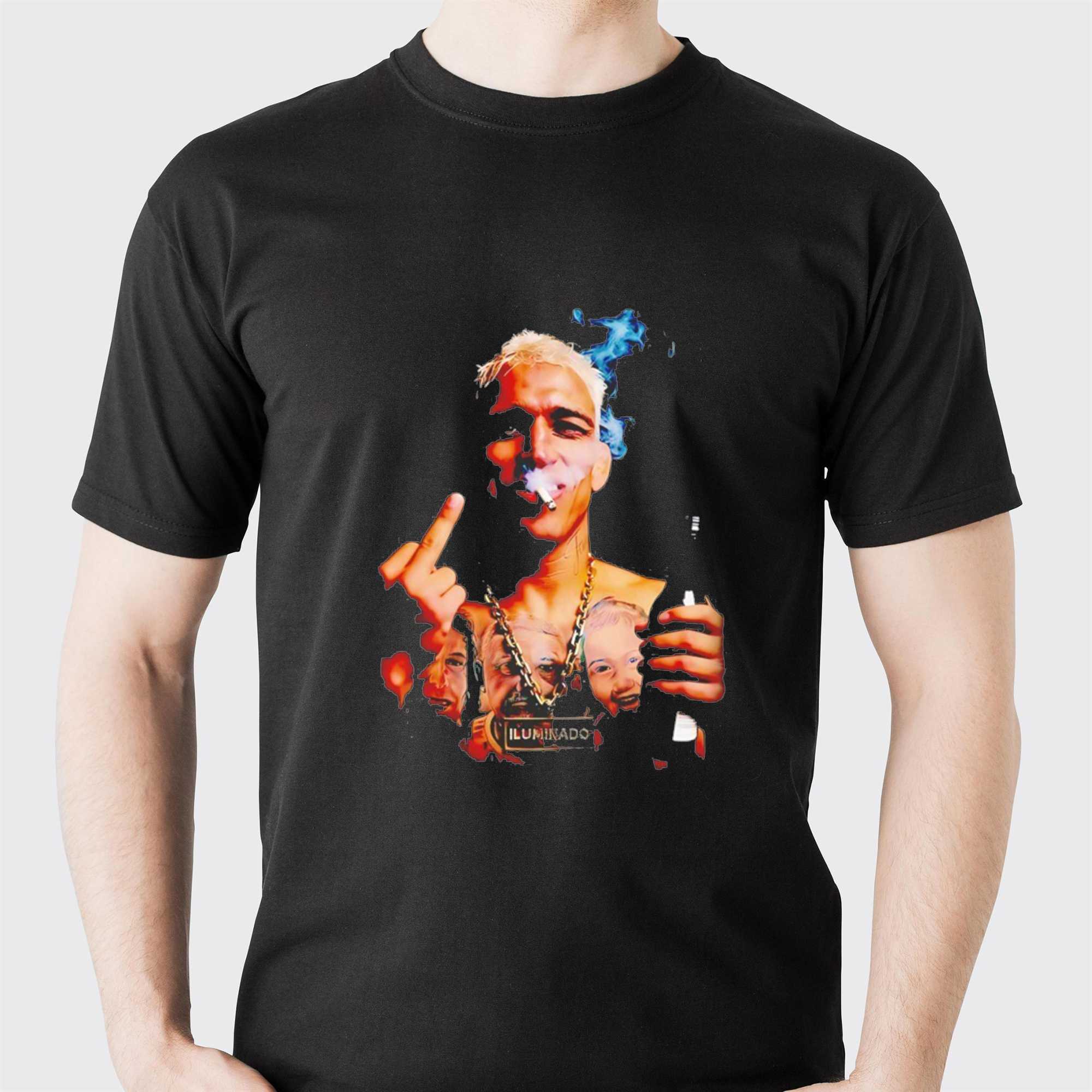 Charles Oliveira smoking and drinking beer middle finger Tee