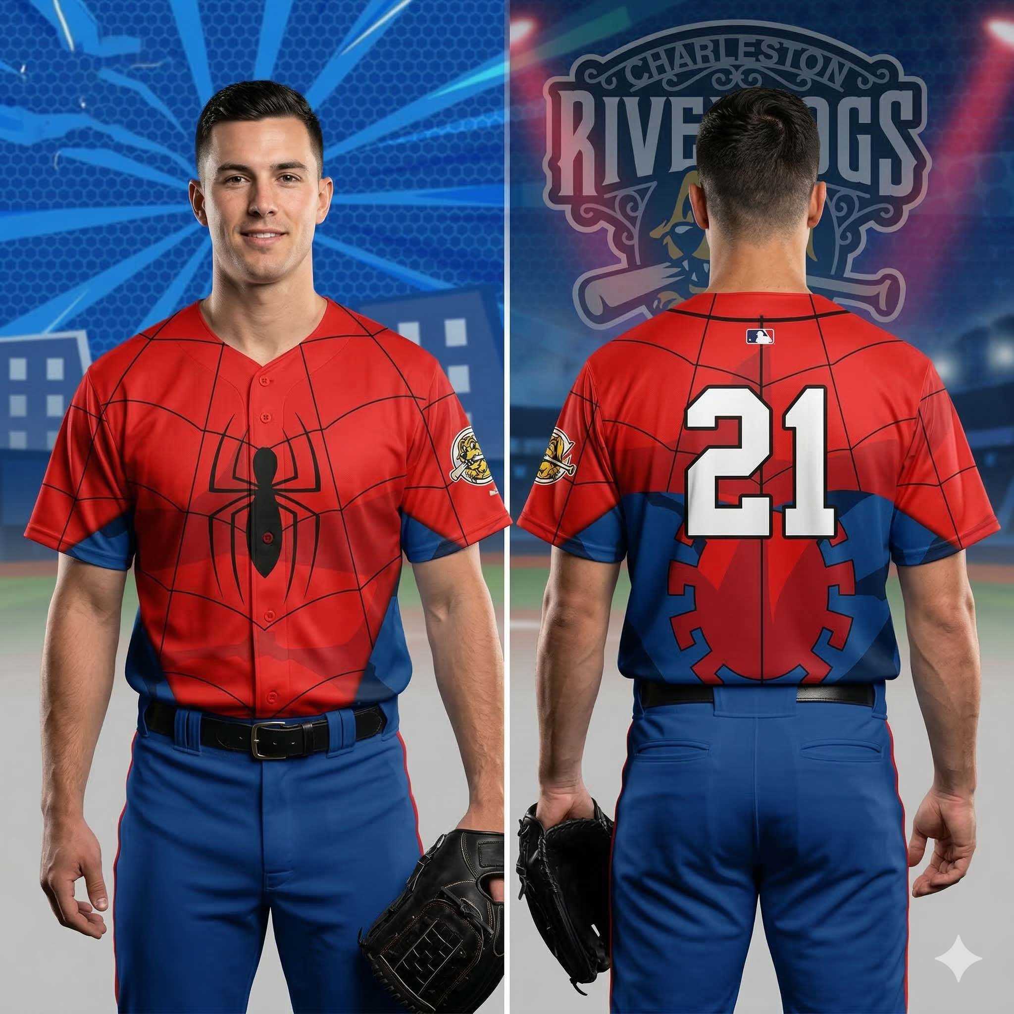 Charleston RiverDogs Spiderman Night Jersey