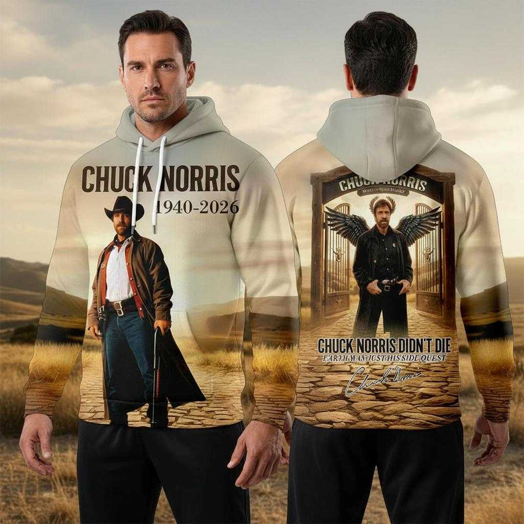 Chuck Norris 1940 2026 Didn’t Die Hoodie Tee