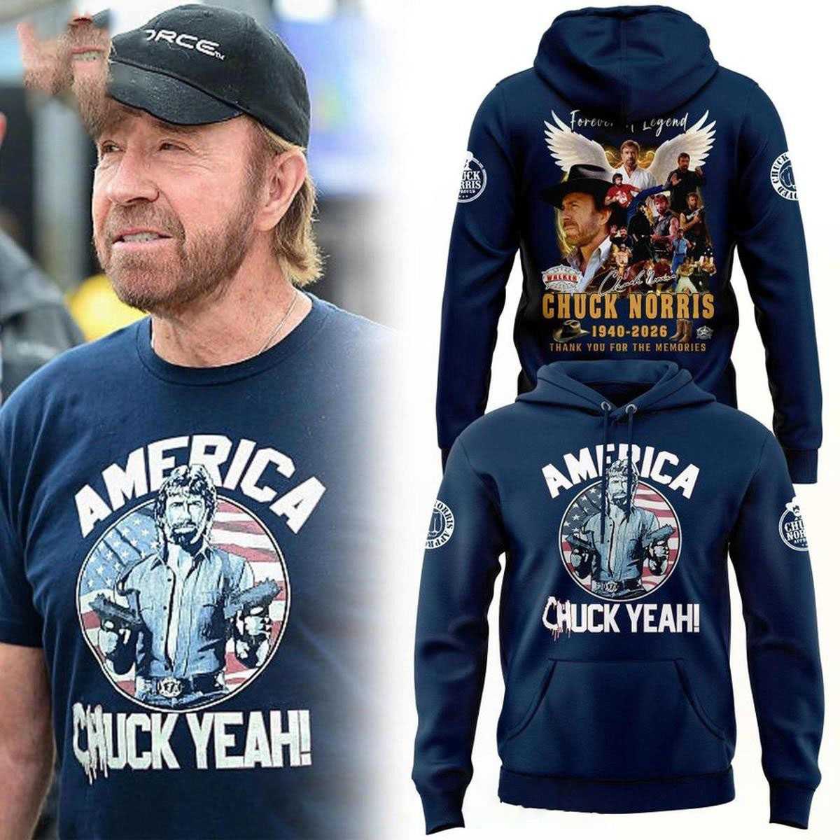 Chuck Norris Forever American Chuck Yeah 2026 Hoodie Tee