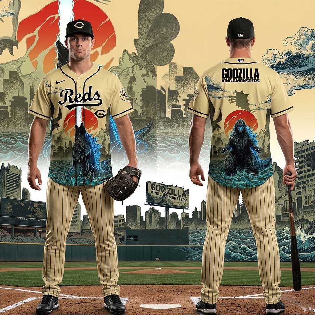 Cincinnati Reds Godzilla King of The Monsters Baseball Jersey