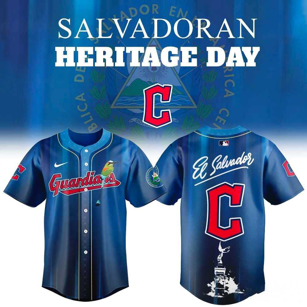 Cleveland Guardians Salvadoran Heritage Day 2026 Baseball Jersey Cleveland Guardians Salvadoran Heritage Day 2026 Baseball Jersey