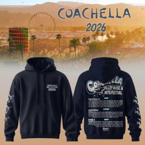Coachella Valley Music and Arts Festival 2026 Lineup Black Hoodie