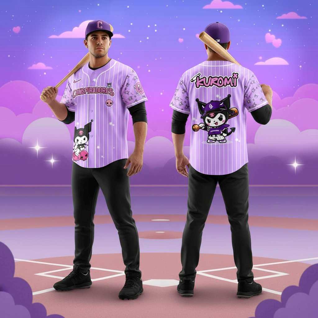 Conspiradores de Queretaro Kuromi 2026 Sweet Rebel Baseball Jersey