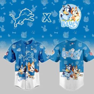 Detroit Lions Bluey Night Baseball Jersey