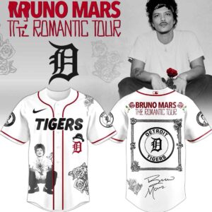 Detroit Tigers Bruno Mars Tour 2026 Baseball Jersey
