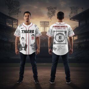 Detroit Tigers Bruno Mars Tour 2026 Baseball Jersey