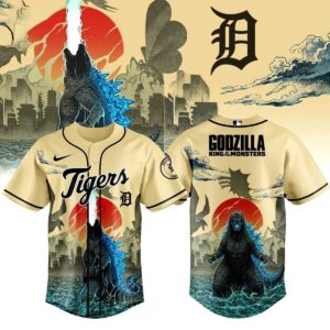 Detroit Tigers Godzilla King of The Monsters Baseball Jersey