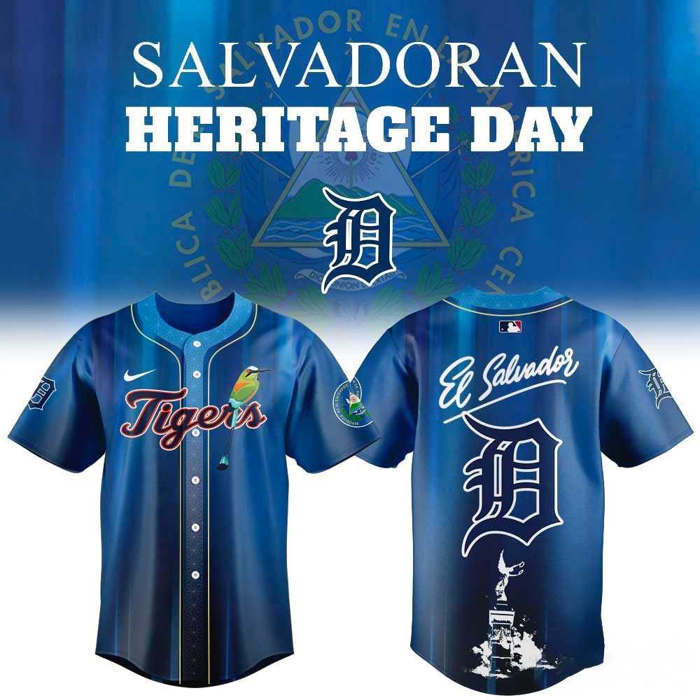 Detroit Tigers Salvadoran Heritage Day 2026 Baseball Jersey