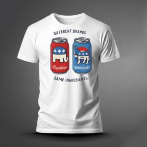 Different Brands Same Ingredients Bold Political Satire Tee