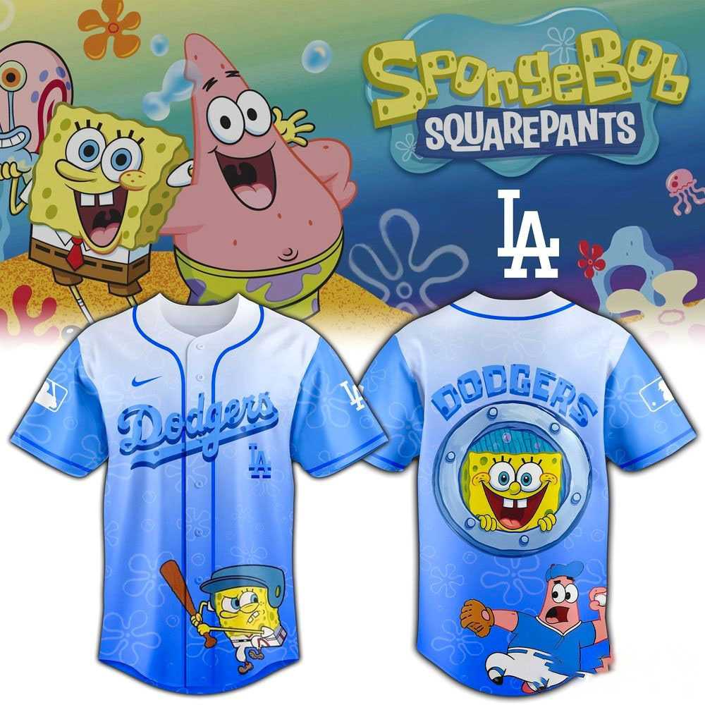 Dodgers SpongeBob SquarePants MLB All Teams Home Run Baseball Jersey