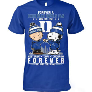 Duke Blue Devils Snoopy Charlie Brown Forever A Fan Shirt