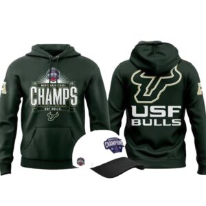 Green South Florida Bulls 2026 American Conference Men’s Basketball Tournament Champions Hoodie Tee Cap