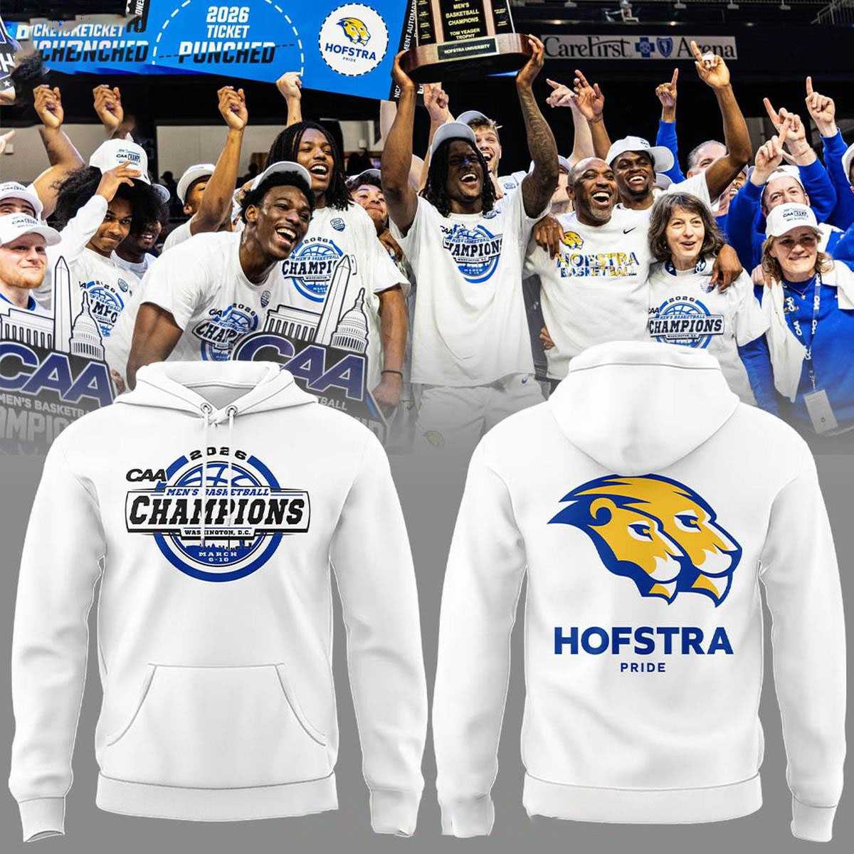 Hofstra Pride Men’s Basketball Are The Champions 2026 Hoodie Tee