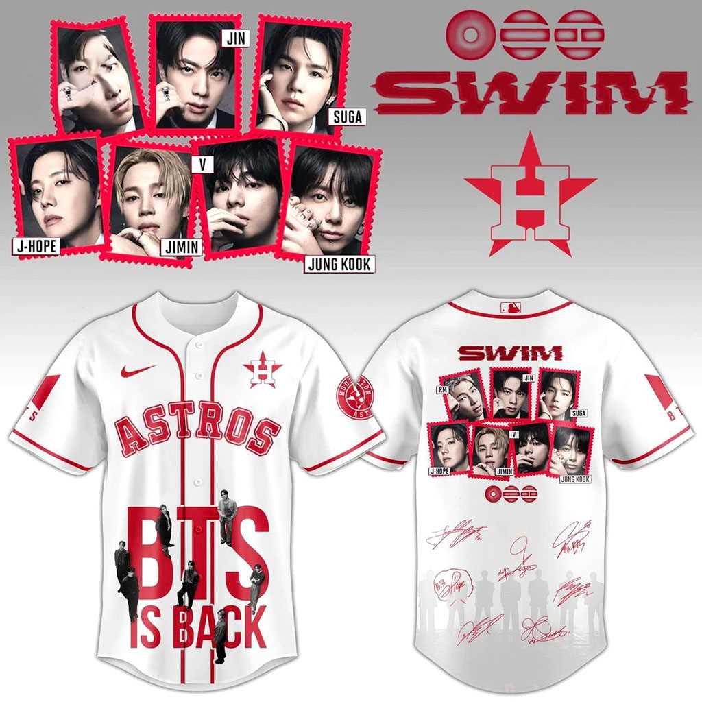 Houston Astros BTS SWIM 2026 Special Baseball Jersey Houston Astros BTS SWIM 2026 Special Baseball Jersey