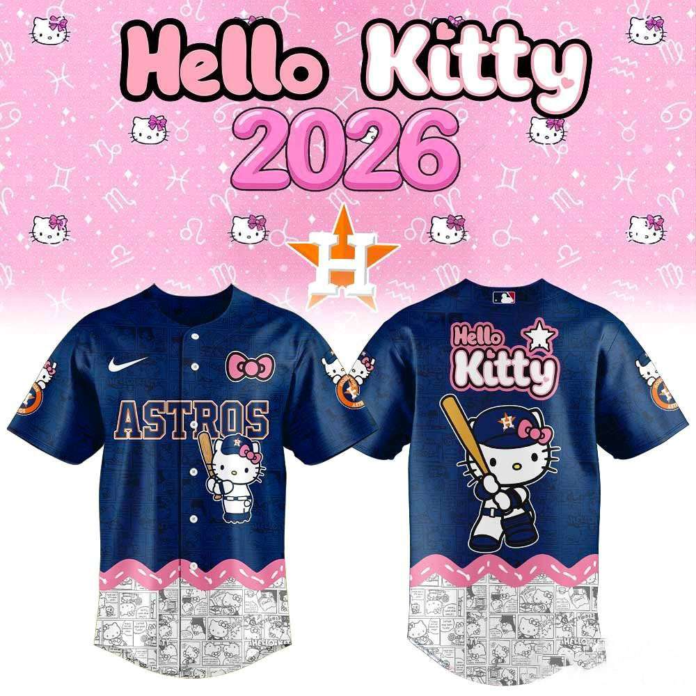Houston Astros Hello Kitty 2026 Special Baseball Jersey Houston Astros Hello Kitty 2026 Special Baseball Jersey