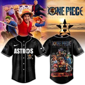 Houston Astros One Piece Live-action 2026 Baseball Jersey: black, 