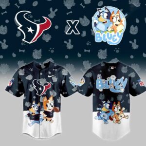 Houston Texans Bluey Night Baseball Jersey