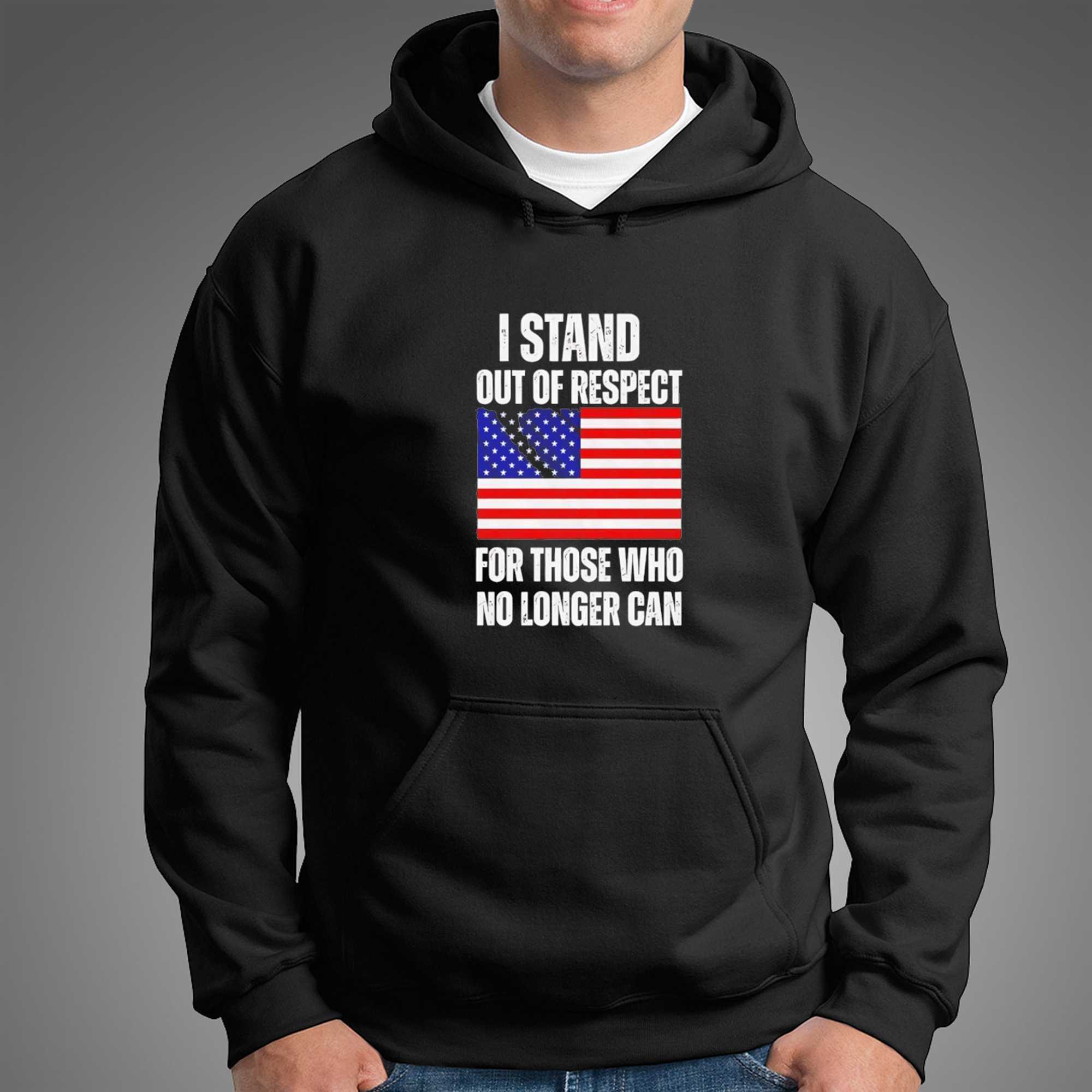 I Stand Out Of Respect For Those Who No Longer Can USA Flag Tee