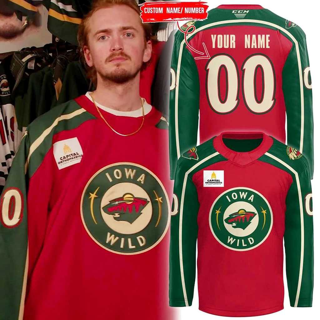 Iowa Wild 2026 Outdoor Classic Legacy Reds Custom Hockey Jersey