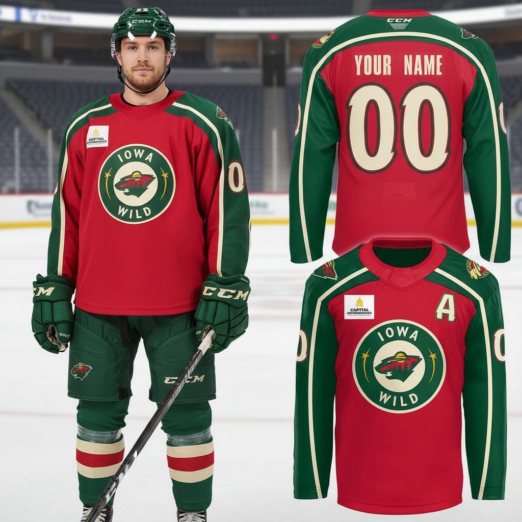 Iowa Wild 2026 Outdoor Classic Legacy Reds Custom Hockey Jersey
