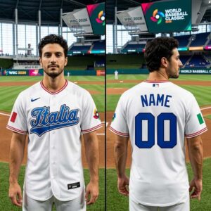 Italy World Baseball Classic 2026 White Jersey