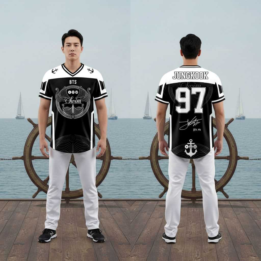 JUNGKOOK BTS Swim Arirang Album Mixed Mesh Football Jersey JUNGKOOK BTS Swim Arirang Album Mixed Mesh Football Jersey