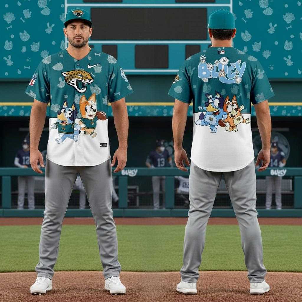 Jacksonville Jaguars Bluey Night Baseball Jersey Jacksonville Jaguars Bluey Night Baseball Jersey