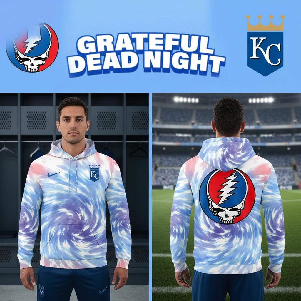 Kansas City Royals Grateful Dead Night 2026 Tie-dye Hoodie Tee