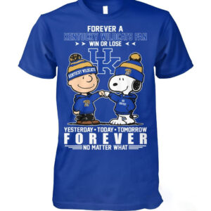 Kentucky Wildcats Snoopy Charlie Brown Forever A Fan Win Or Lose Shirt