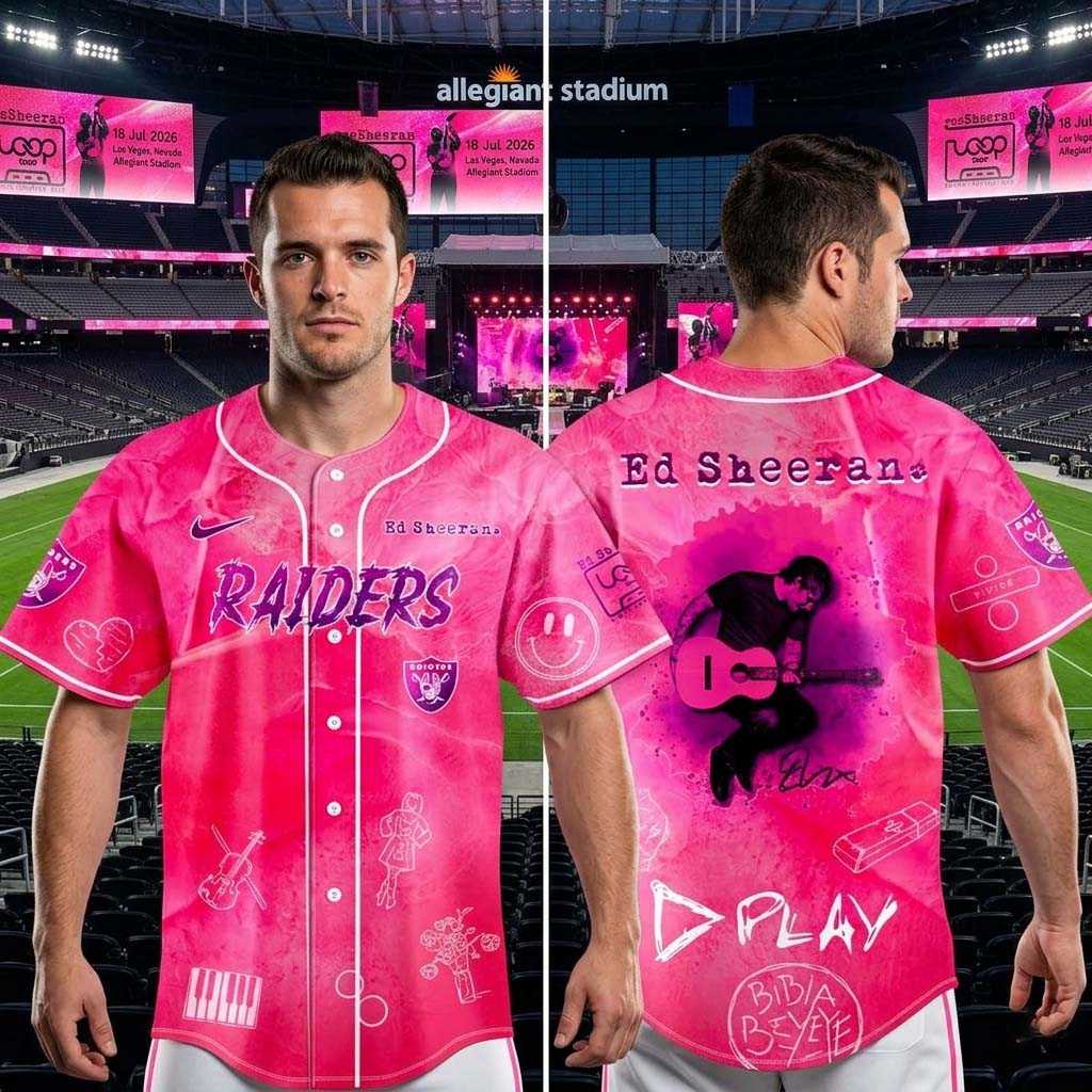 Las Vegas Raiders Ed Sheeran LOOP Tour 2026 Baseball Jersey