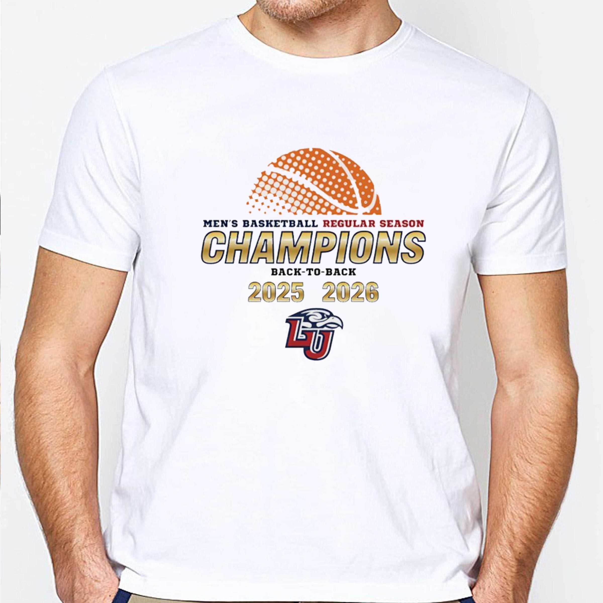 Liberty Flames Mens Basketball Regular Seasons Champions Back To Back 2025 2026 Tee