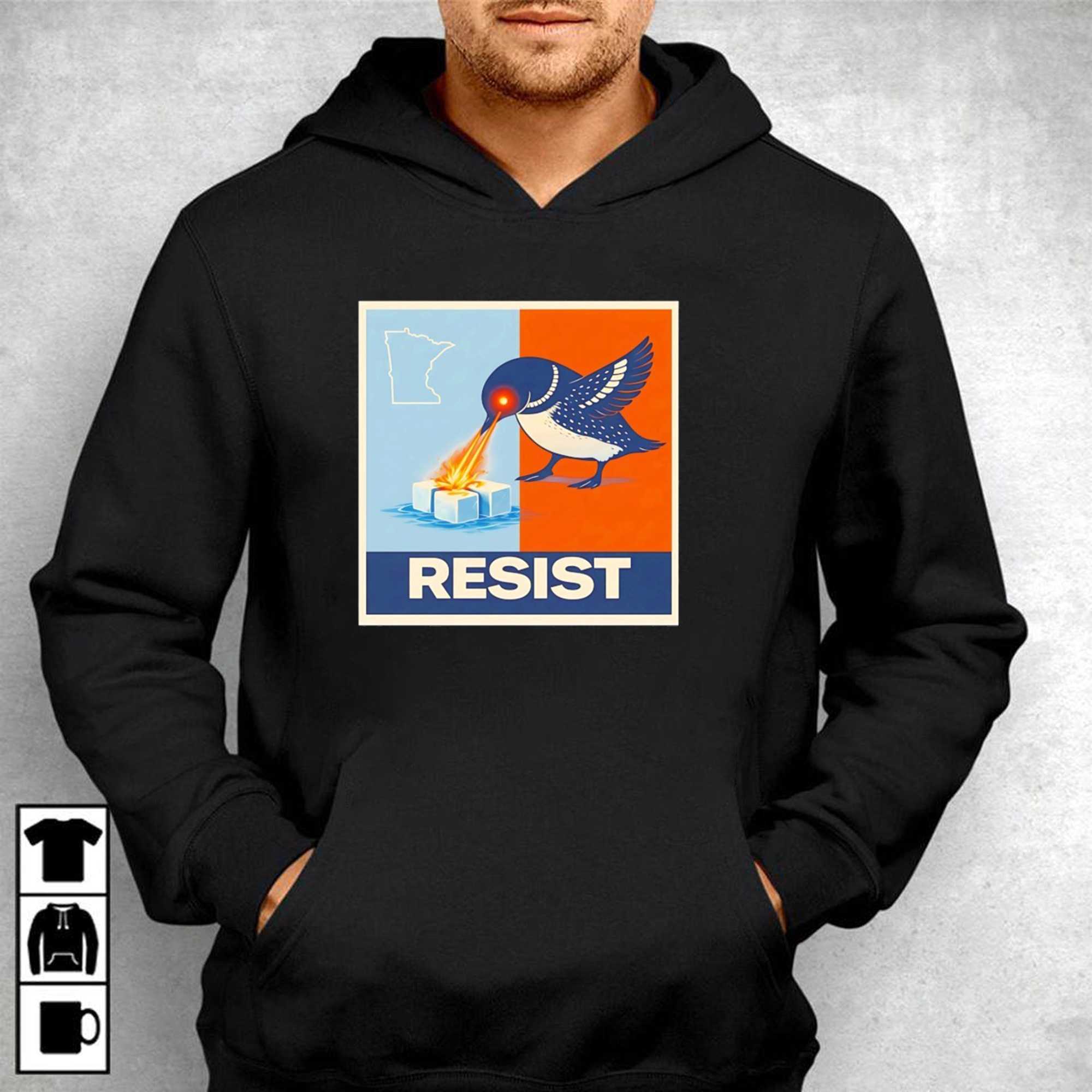 Loon Bird Minneapolis Ice Protest Resist Tee
