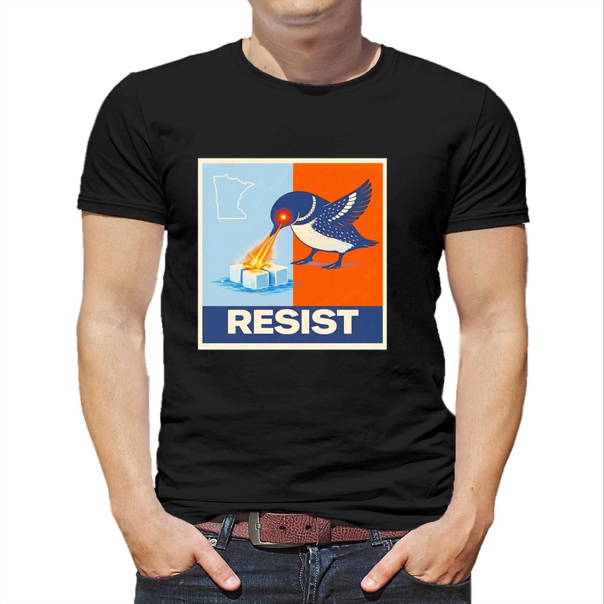 Loon Bird Minneapolis Ice Protest Resist Tee