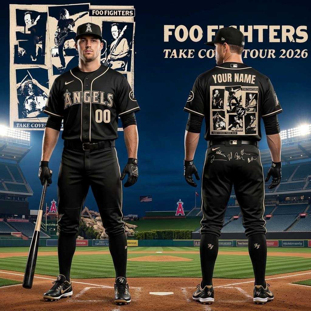 Los Angeles Angels Foo Fighters Take Cover Tour 2026 Baseball Jersey