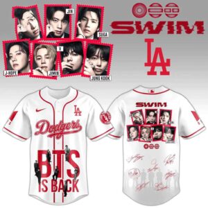 Los Angeles Dodgers BTS SWIM 2026 Special Baseball Jersey