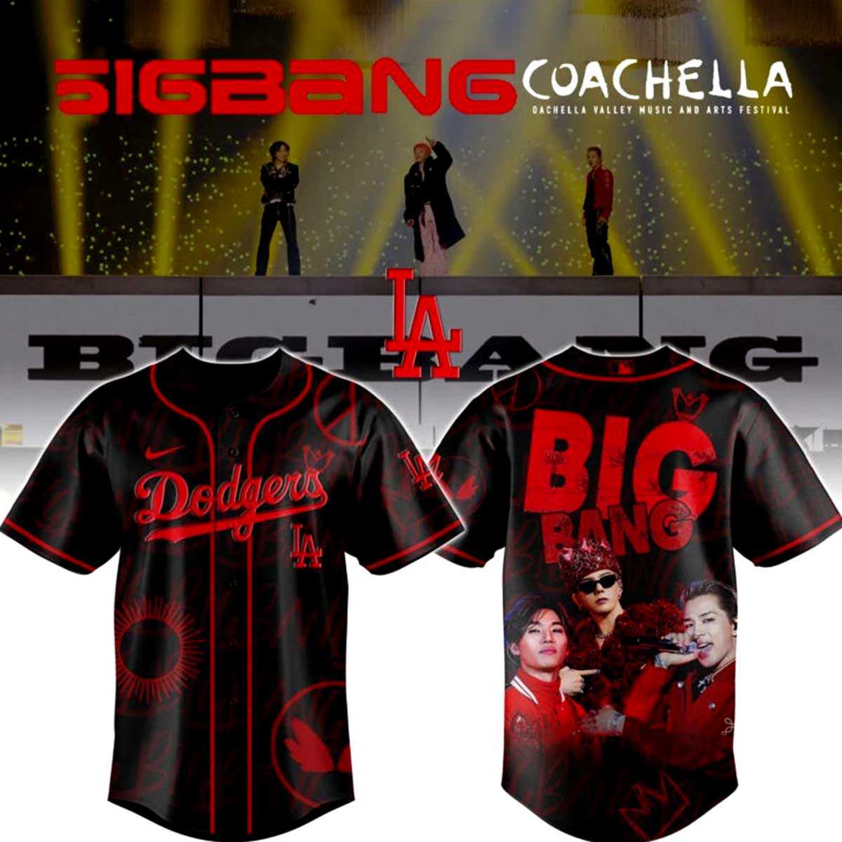 Los Angeles Dodgers BigBang Coachella Valley Music and Arts Festival Coachella Baseball Jersey