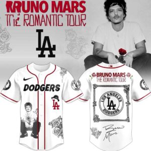 Los Angeles Dodgers Bruno Mars Tour 2026 Baseball Jersey
