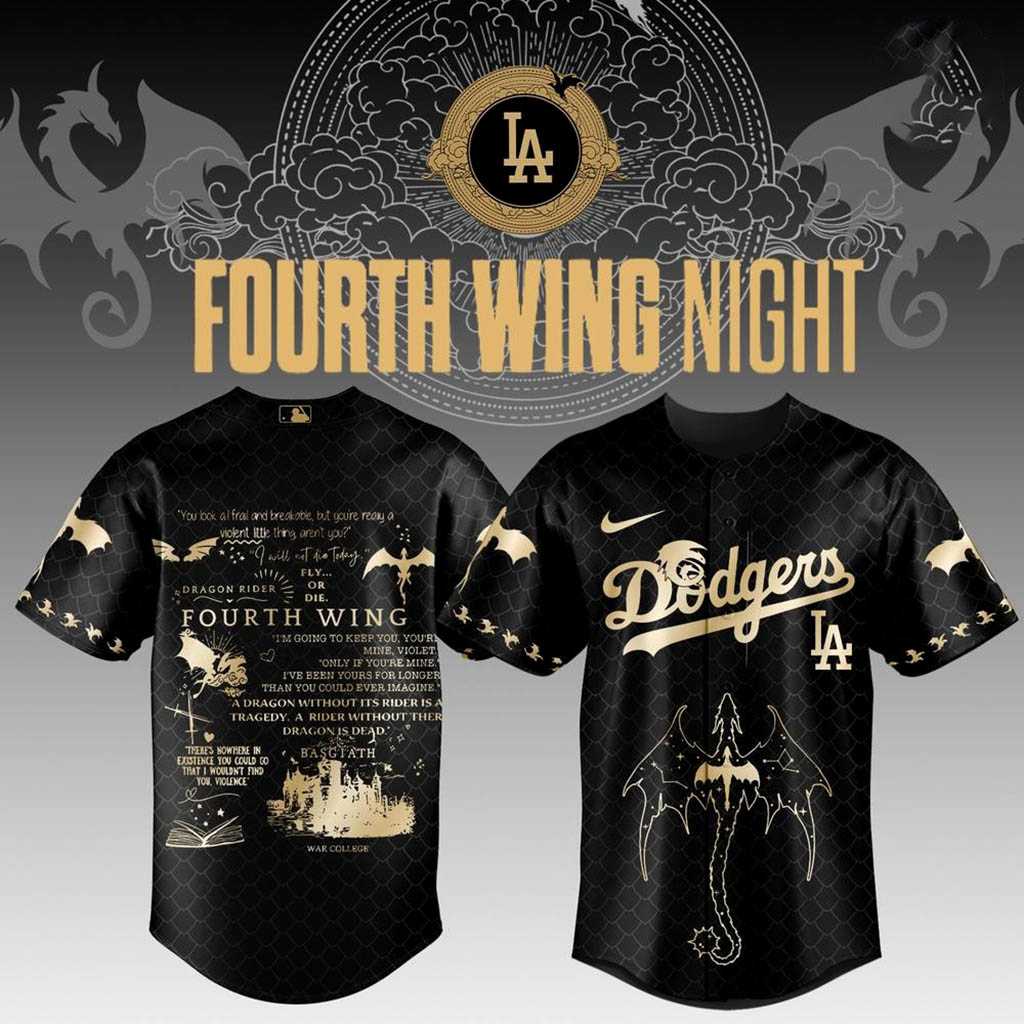 Los Angeles Dodgers Fourth Wing Night Jersey Dragon Graphics Quotes Edition