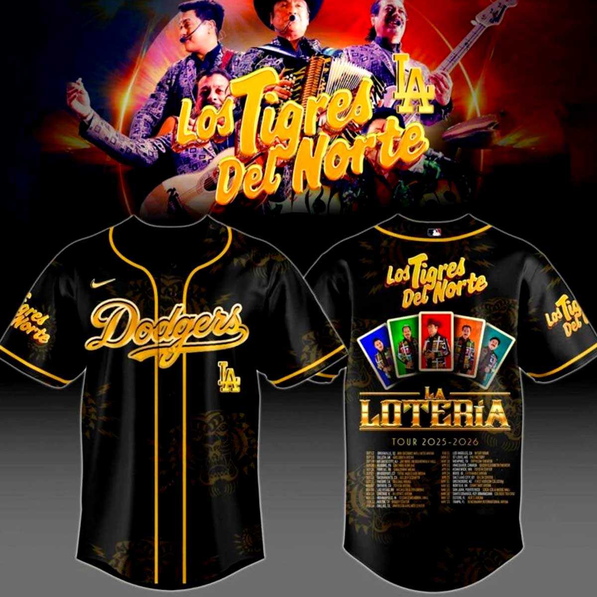 Los Angeles Dodgers Los Tigres del Norte Loteria Tour Jersey
