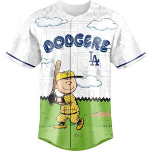Los Angeles Dodgers Peanuts Gang Cartoon Baseball Jersey