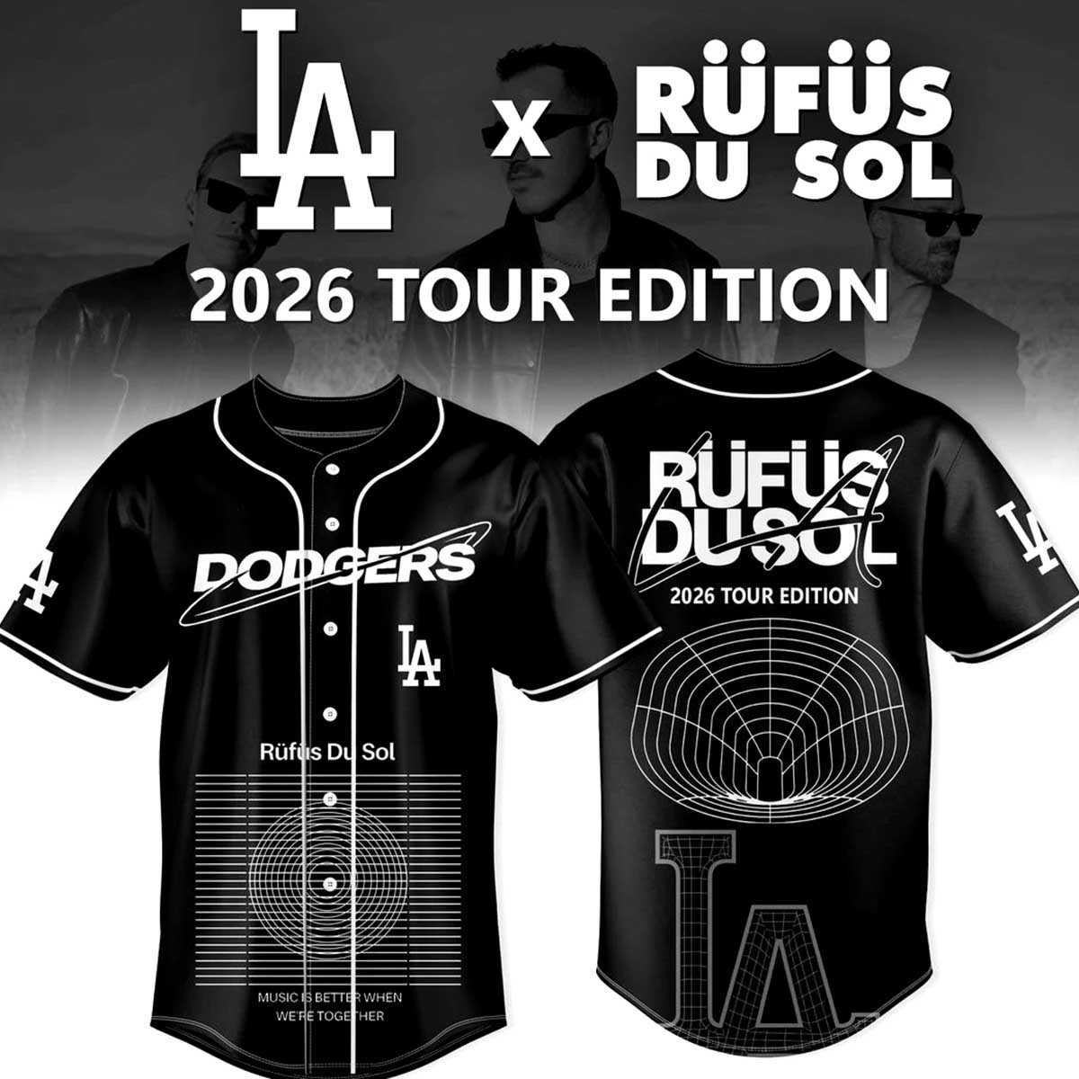 Los Angeles Dodgers RUFUS DU SOL Tour 2026 Baseball Jersey