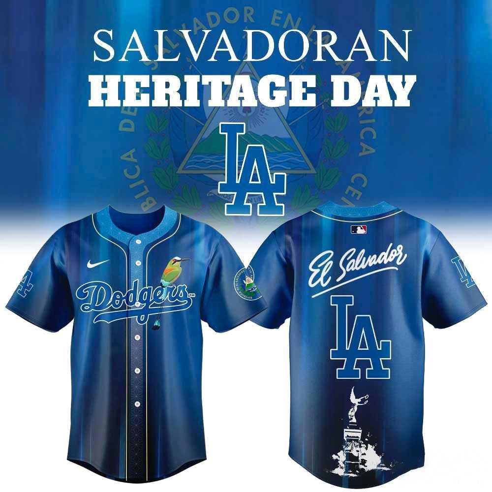 Los Angeles Dodgers Salvadoran Heritage Day 2026 Baseball Jersey