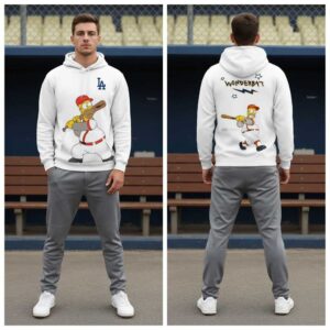 Los Angeles Dodgers The Simpsons 2026 Night Shirt Hoodie-1-5 (1) with Homer Simpson batting, 'WONDERBAT' text.