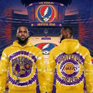 Los Angeles Lakers Grateful Dead Skeleton Dunker 2026 Hoodie Tee