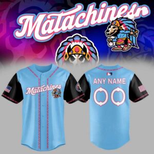Matachines Custom Baseball Jersey Sky Blue