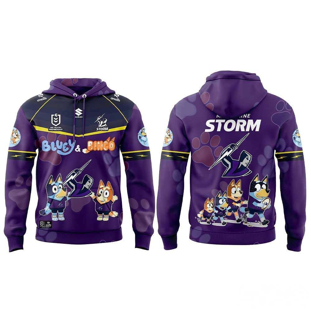 Melbourne Storm Bluey 2026 Purple Hoodie