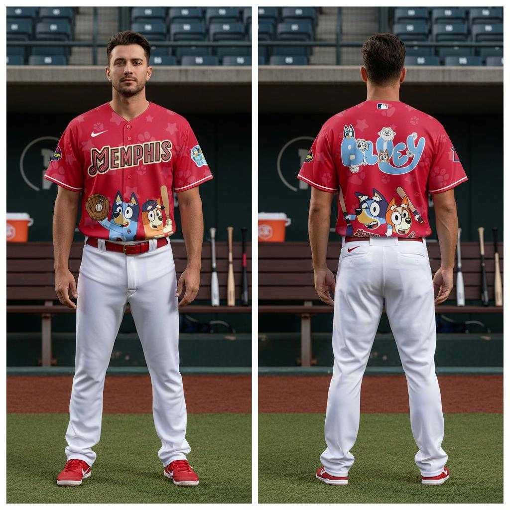 Memphis Redbirds Bluey Night Limited Edition Baseball Jersey
