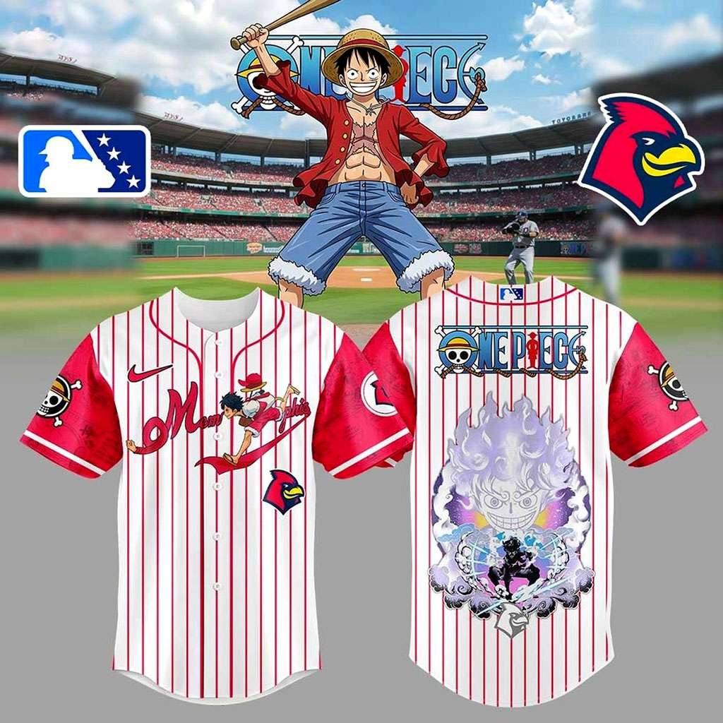 Memphis Redbirds One Piece 2026 Anime Night Striped Baseball Jersey