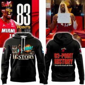 Miami Heat Bam Adebayo 83- Point History Made History 2026 Hoodie Tee Miami Heat Bam Adebayo 83- Point History Made History 2026 Hoodie Tee